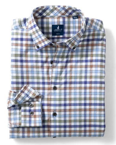 Cedar Check Performance Button Down - Sailor
