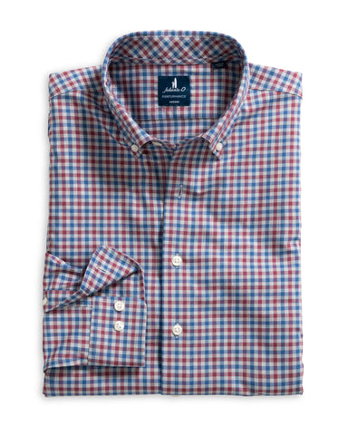Chatham Gingham Performance Button Down - Gray