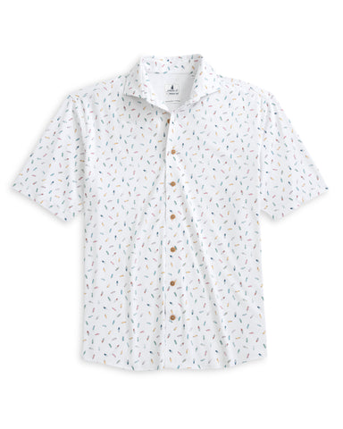 Shortboard Short Sleeve Button Down - White