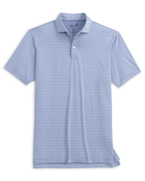 Beau Striped Performance Polo - Verbena