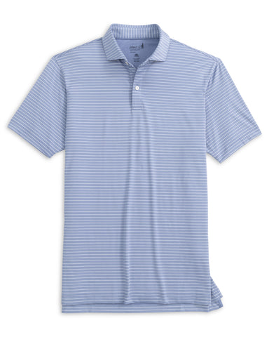 Beau Striped Performance Polo - Verbena