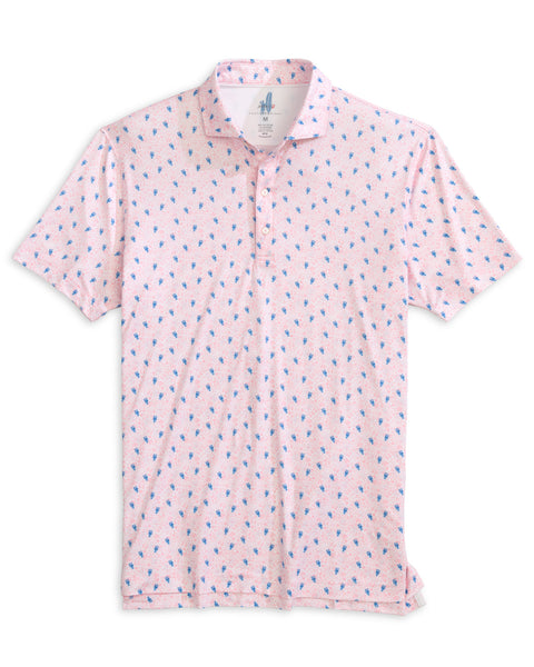Low Country Printed Featherweight Performance Polo - Azalea
