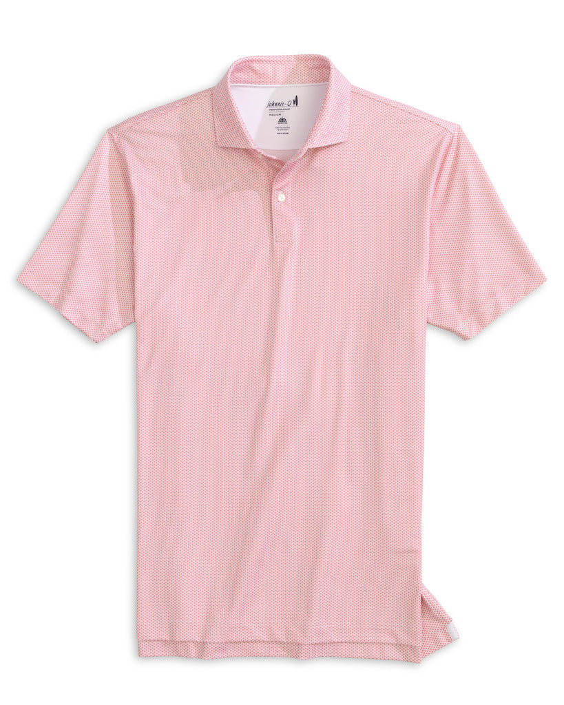 Teo Printed Performance Polo - Lobster