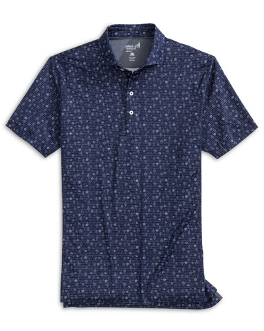 Tumbleweed Printed Performance Polo - Navy