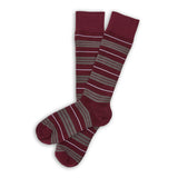 Maroon Triple Stripe Dress Socks