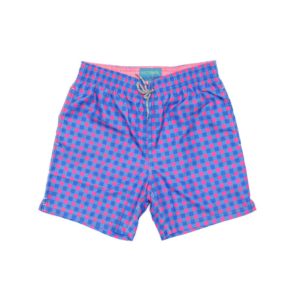 Classic Gingham Cyclist Swim Trunks