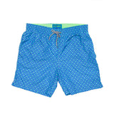 Diamond Print Cyclist Swim Trunk - Blue