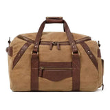 Campaign Waxed Canvas Medium Duffle Bag - Smoke / Brown