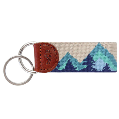 Mod Mountain Needlepoint Key Fob