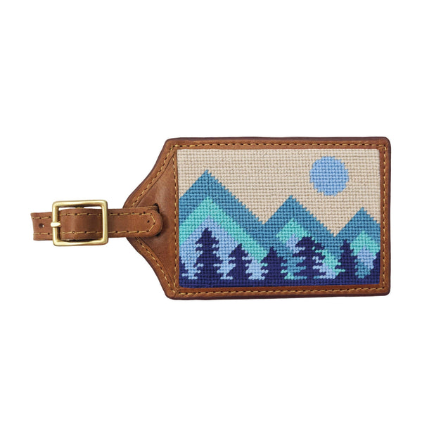 Mod Mountain Needlepoint Luggage Tag