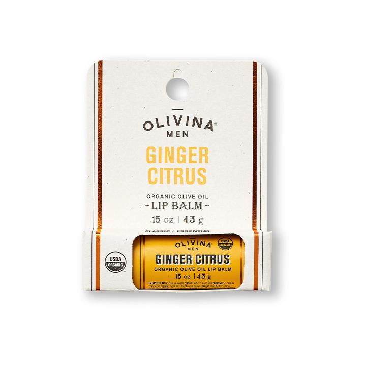 Olivina Men Olive Oil Lip Balm Ginger Citrus