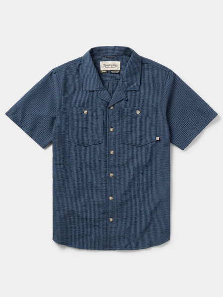 Coastal Seersucker Short Sleeve - Navy Blue