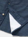 Coastal Seersucker Short Sleeve - Navy Blue