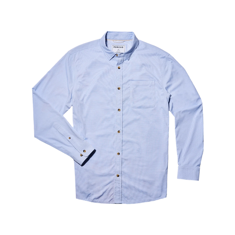 The Baffin Ultra-Lite Long Sleeve - Blue Microcheck