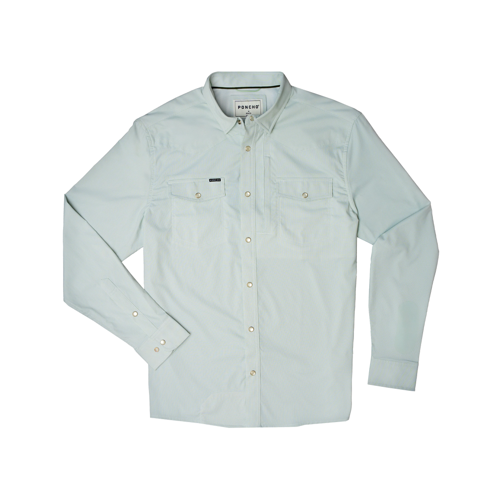 The Alpine Western Long Sleeve - Turf Green Microcheck