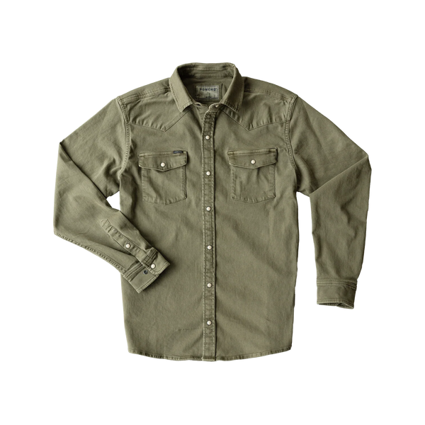 The Hidalgo Denim Western - Olive Green