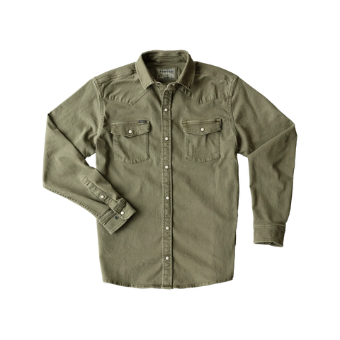The Hidalgo Denim Western - Olive Green