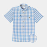 The Sun Valley Original Short Sleeve - Blue and Light Maroon Plaid