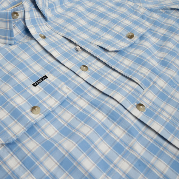 The Sun Valley Original Short Sleeve - Blue and Light Maroon Plaid