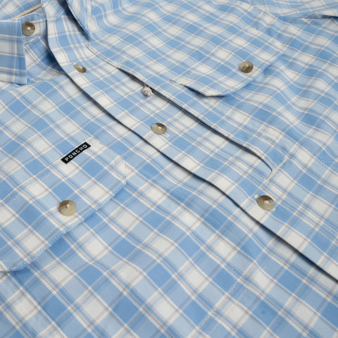 The Sun Valley Original Short Sleeve - Blue and Light Maroon Plaid