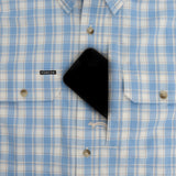 The Sun Valley Original Short Sleeve - Blue and Light Maroon Plaid