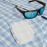 The Sun Valley Original Short Sleeve - Blue and Light Maroon Plaid