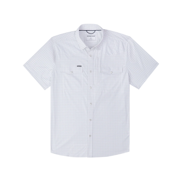 The Auctioneer Western Short Sleeve - Double Blue Check