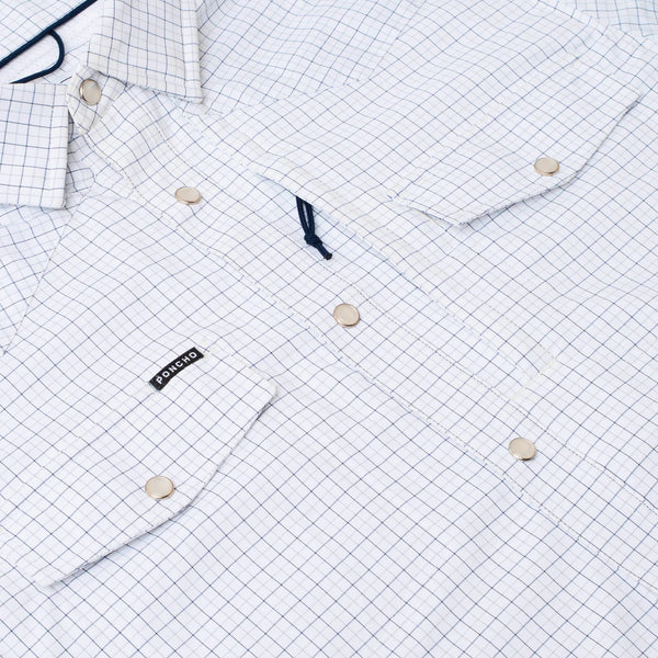 The Auctioneer Western Short Sleeve - Double Blue Check