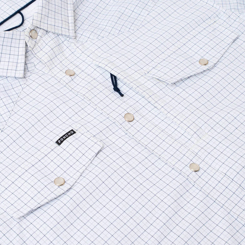 The Auctioneer Western Short Sleeve - Double Blue Check