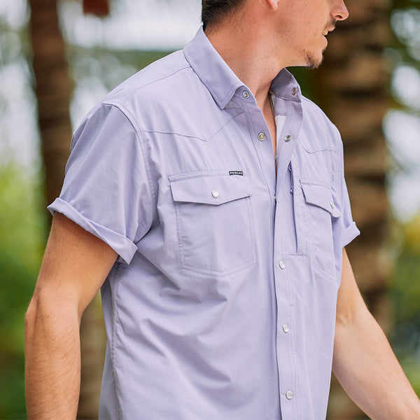 The Railhead Western Short Sleeve - Powder Purple