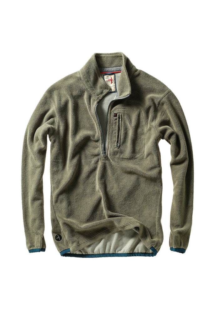Sheared Fleece Half-Zip - Olive Fade