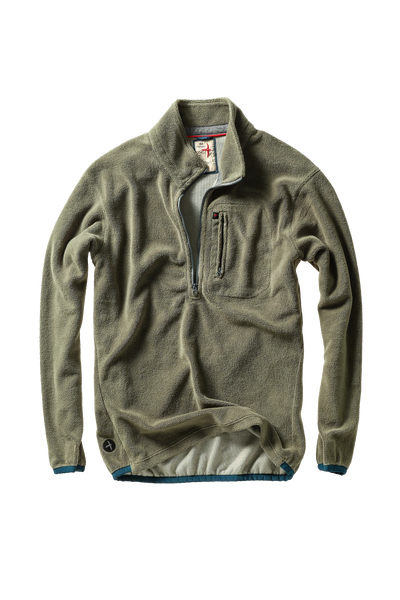 Sheared Fleece Half-Zip - Olive Fade
