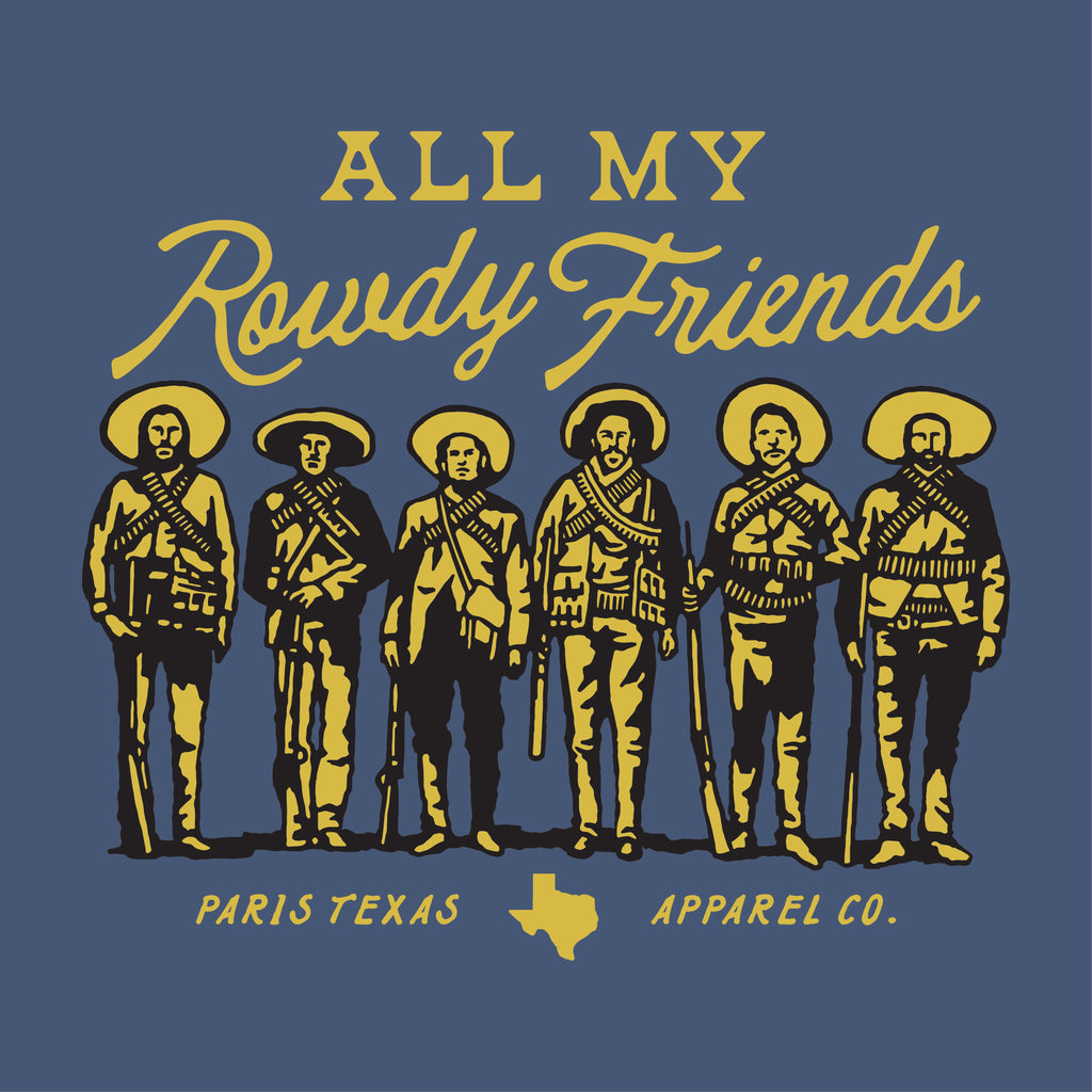 Rowdy Friends Long-Sleeve Pocket T-Shirt - Navy