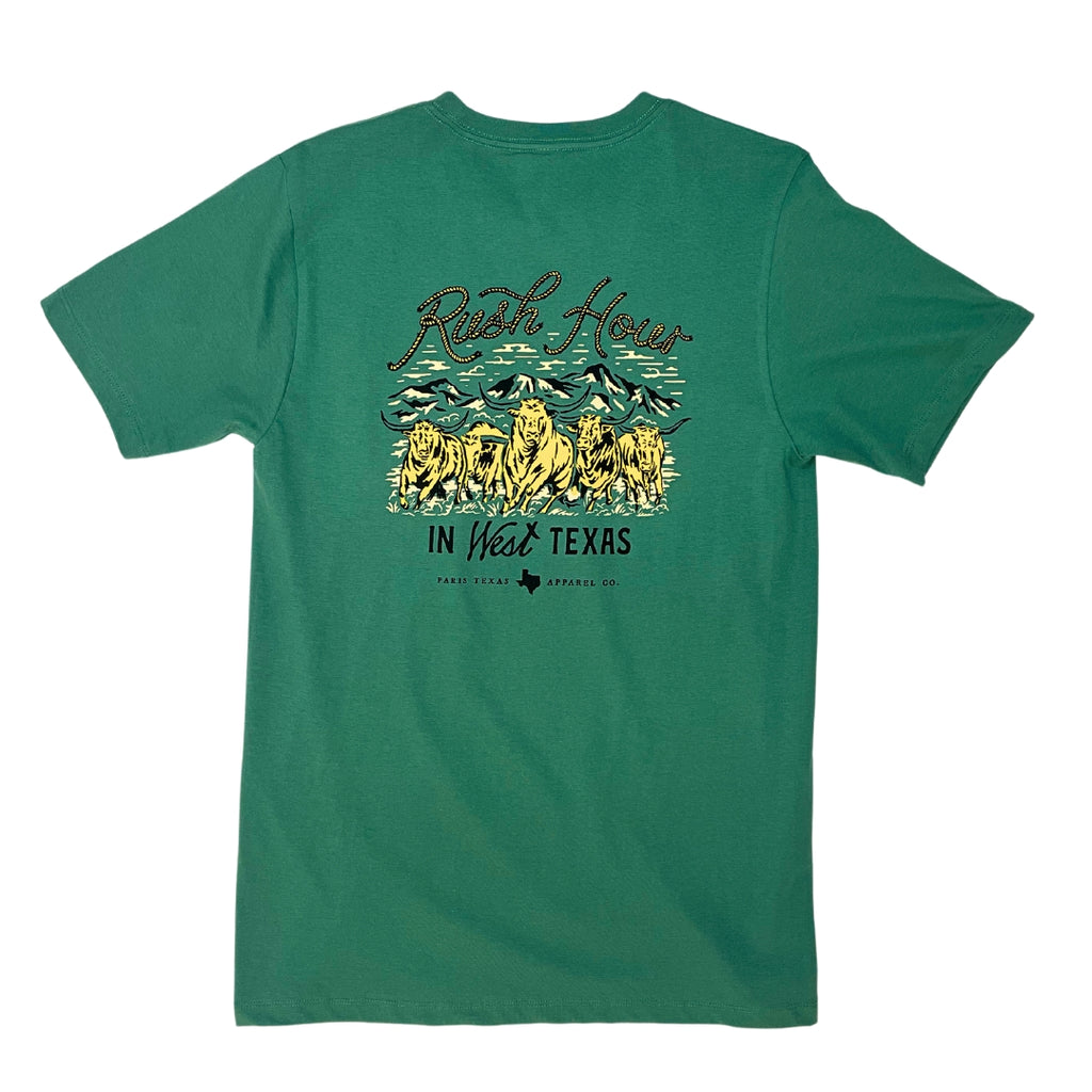 Rush Hour in West Texas Pocket T-Shirt - Pine