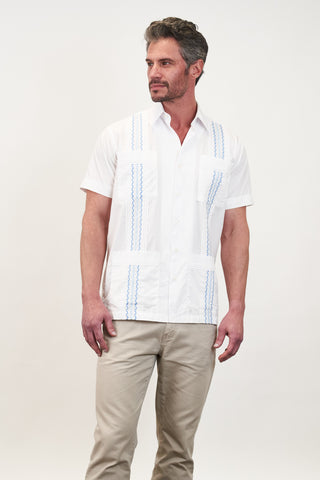 Havana Tailored Classic Guayabera - Blue