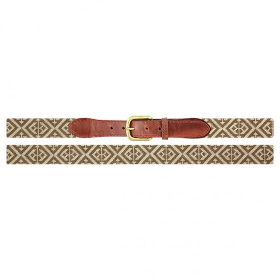 Scarsdale Needlepoint Belt - Taupe / Light Khaki