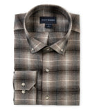 Plaid Cotton/Cashmere Ombre Shirt - Charcoal Heather