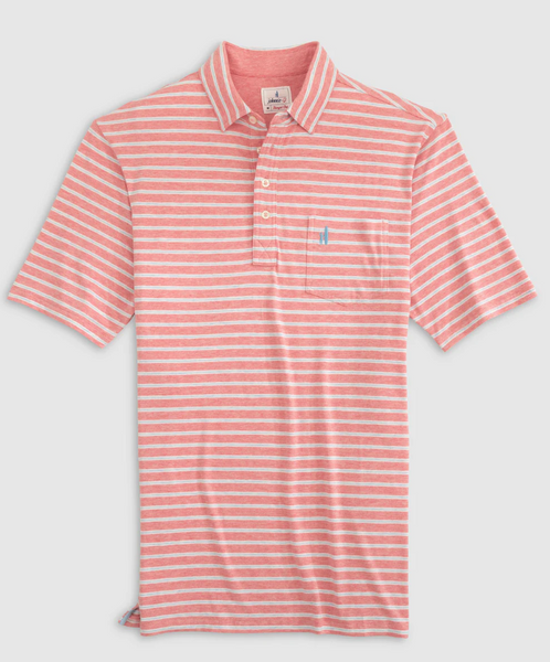 Matthis Stripe Polo - Pomegranate