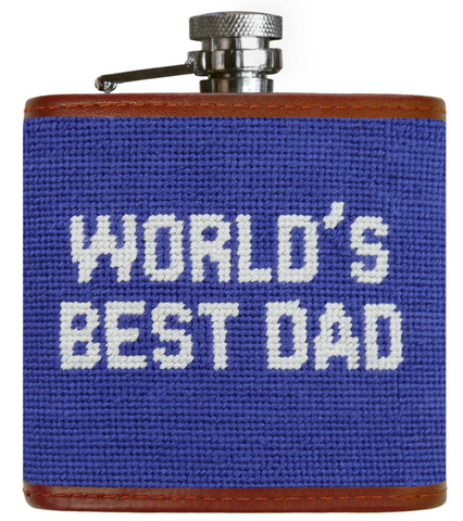 World's Best Dad Needlepoint Flask