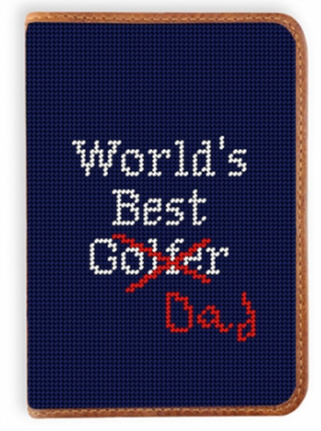 World's Best Dad Needlepoint Golf Scorecard Holder