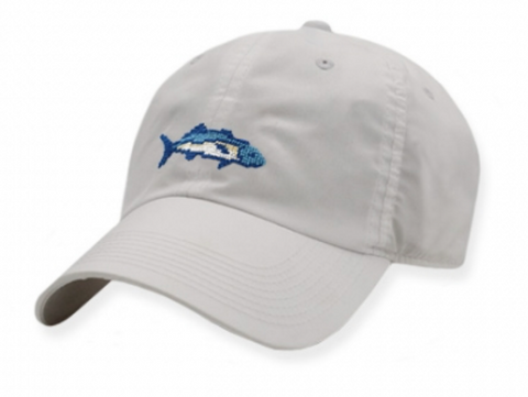 Azul Fish Needlepoint Performance Hat - Grey