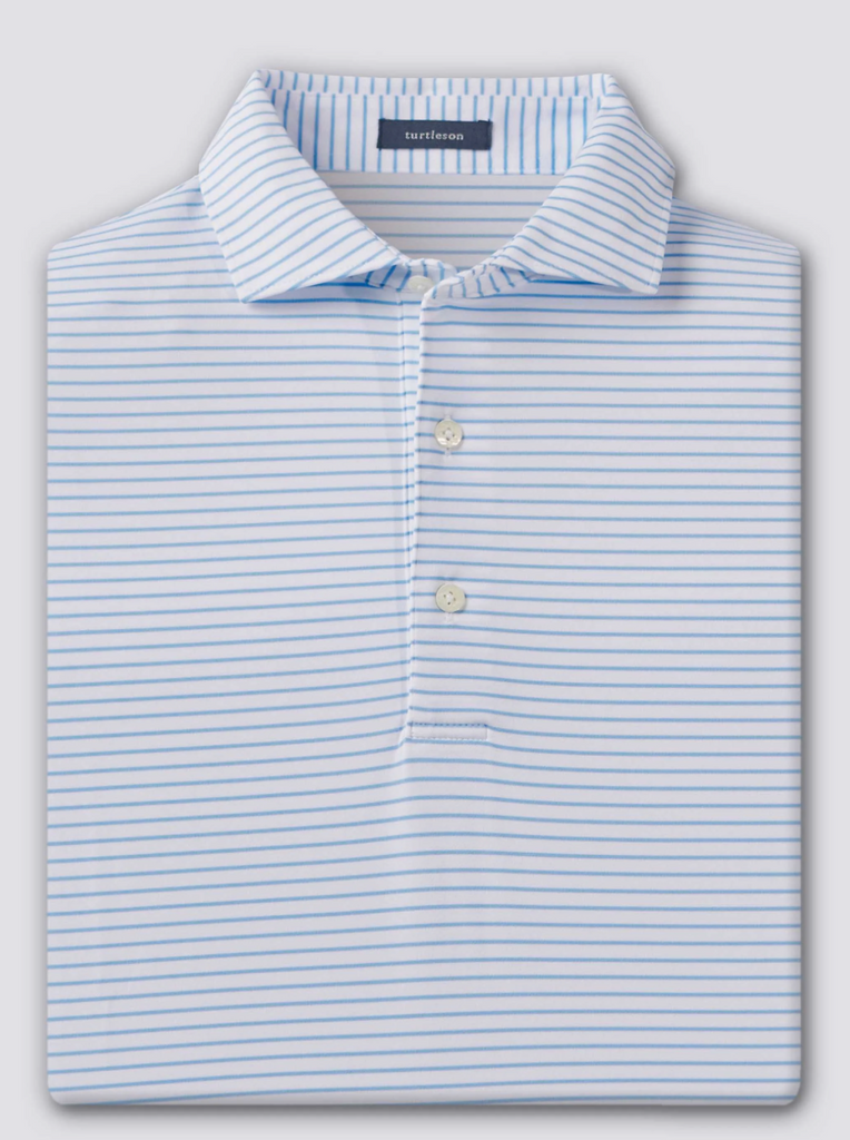 Dylan Stripe Performance Polo - Luxe Blue