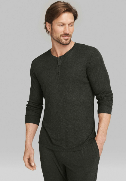 Lounge Henley - Charcoal Heather