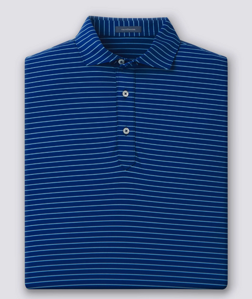 Trey Stripe Performance Polo - Navy/Luxe Blue