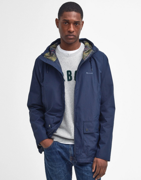 Barbour Hooded Domus Waterproof Jacket - Navy Classic