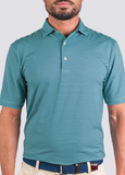 Edward Stripe Performance Polo - Juniper/Wave