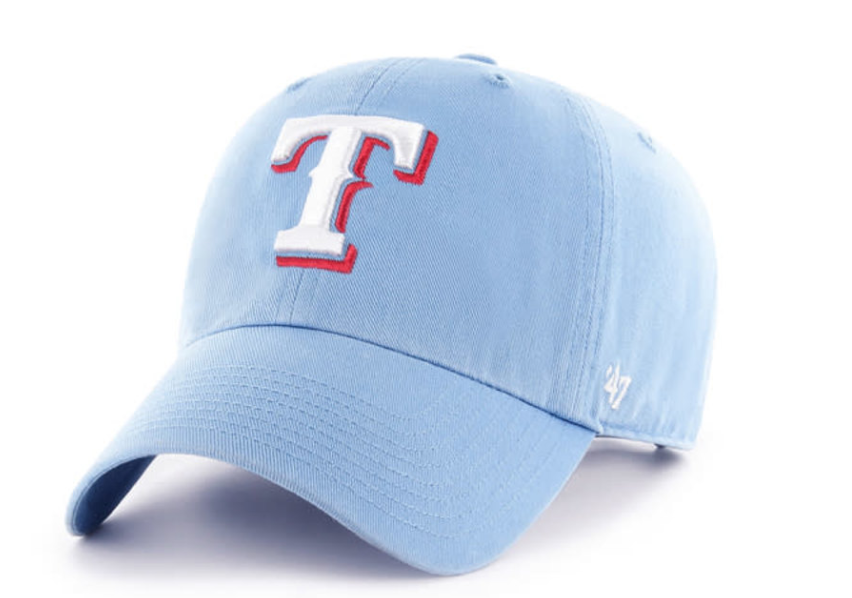 Texas Rangers 47 Clean Up Hat - Columbia Blue