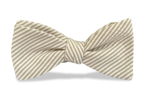 Seersucker: Carolina Cotton Bow - Tan