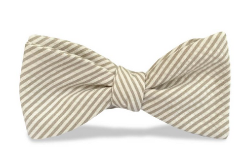 Seersucker: Carolina Cotton Bow - Tan