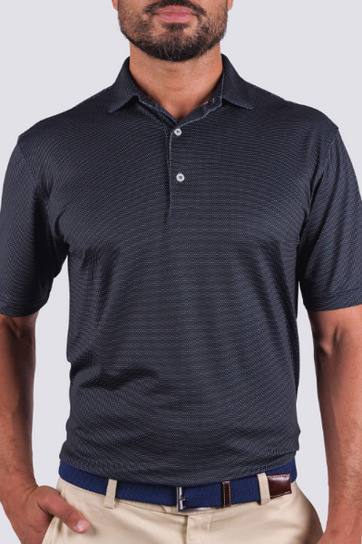 Cyrus Dot Pique Performance Polo - Admiral/Quartz